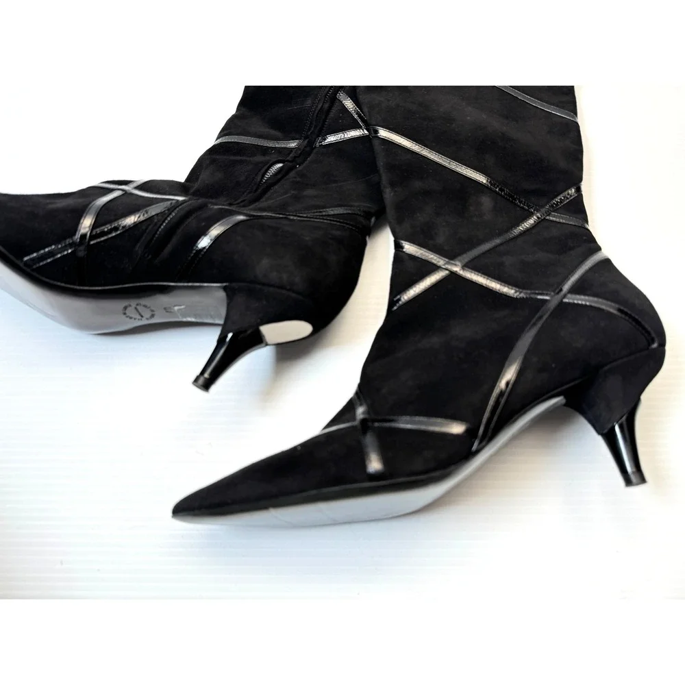 Georgina Goodman Suede Kitten Heel Boots Women 40 US‎ 9? NWOB Art to wear RARE